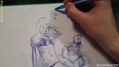 Play How to draw up with a ballpen , travel rapidlyblusher , promptly adumbrate sexy art