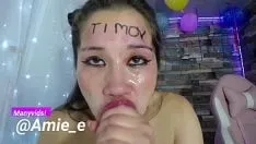 চালান স্লাট স্লোপি গ্যাগিং ব্লোজব প্রচুর থুতু