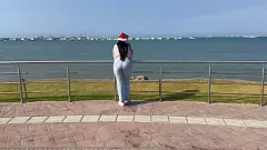 Play Teen's Anal Christmas Surprise: A Big Cumshot on her Perfect Ass